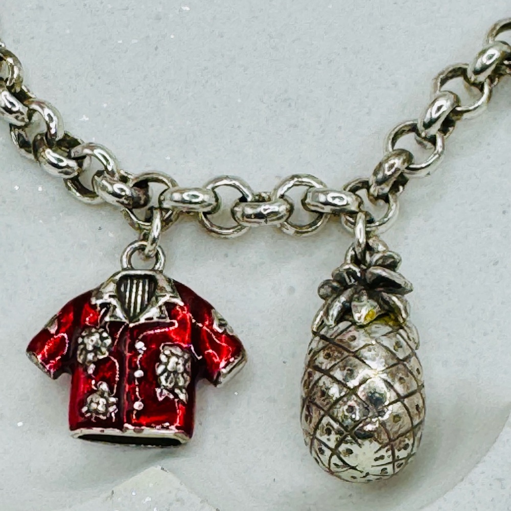 Brighton Silver Charm Bracelet with Red and Green Accents - Picture 3 of 7